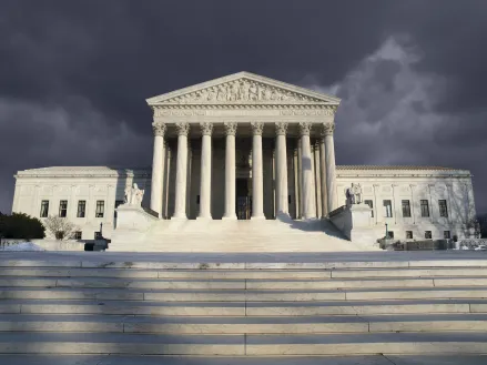 Dark forbidding troubled storm sky over the Supreme Court building in Washington
