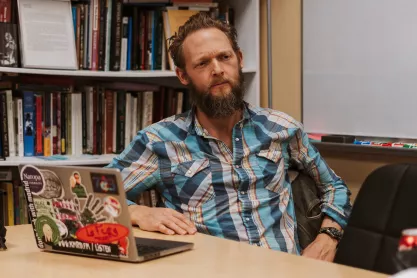 David McNicholas at the Institute of American Indian Arts in Santa Fe, New Mexico