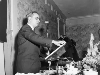 Harry Kalven delivers a lecture at the University of Chicago in an undated photograph