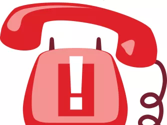Illustration of a red phone indicating an emergency hotline