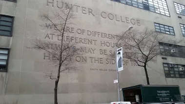 Hunter College wall with Waldo Emerson quote