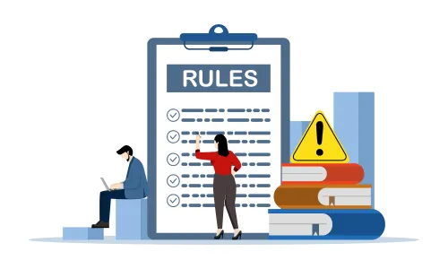 Illustration standard procedure concept rules and regulations checklist
