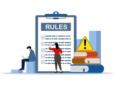 Illustration standard procedure concept rules and regulations checklist