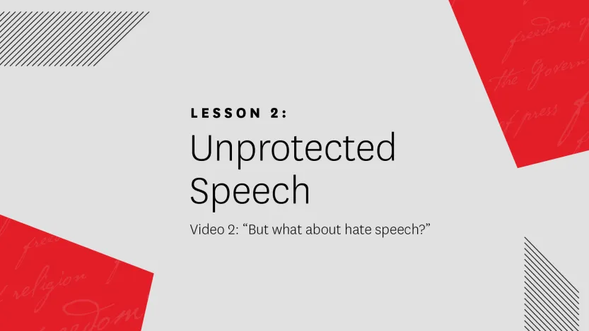 Video 2: “But what about hate speech?”
