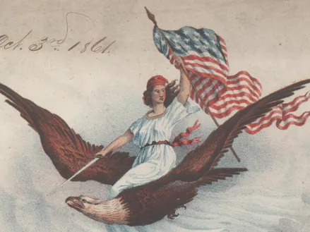 Our Banner of Glory songbook with Columbia on bald eagle. (Library of Congress)