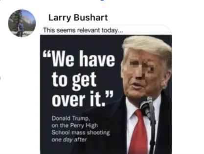 Screenshot of Bushart's post