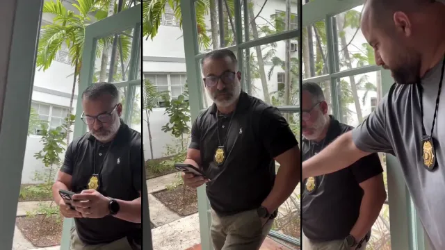 Screenshot video showing Miami Beach police at womans home