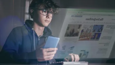 student journalist does research