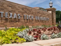 Texas Tech University entry sign in Lubbock