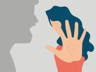 Woman protests against sexual harassment illustration concept